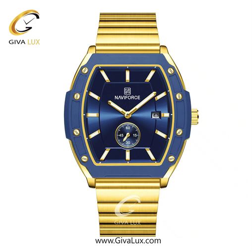 ساعت مچی اورجینال مردانه ناوی فورس|Naviforce|نوی فورس|نیوی فورس دو موتوره زیر ثانیه طلایی-سرمه ای | طلایی| سرمه ای| کد رفرنس NF8068 G/BE